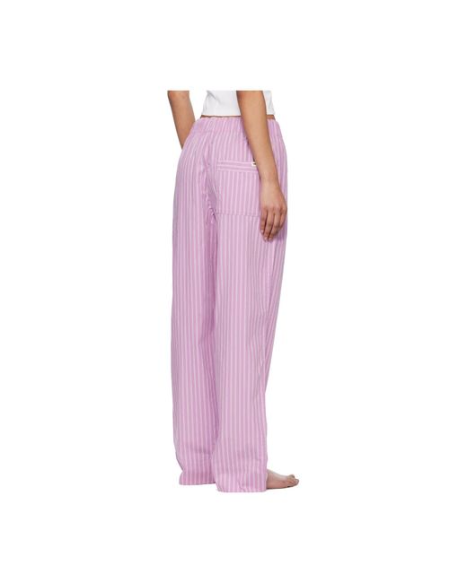 Tekla Pink Striped Poplin Pyjama Pants for men