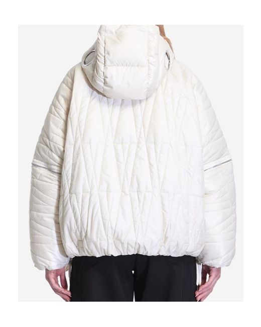 Moncler White Long-Sleeved Down Jacket
