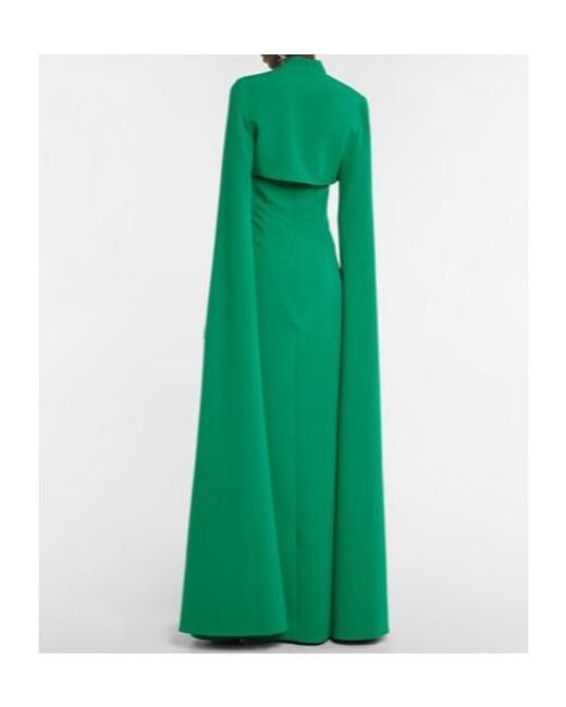 Safiyaa Green Crepe Gown