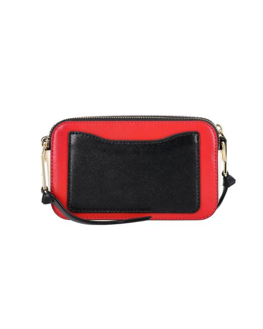Marc Jacobs Red Snapshot Logo Plaque Crossbody Bag