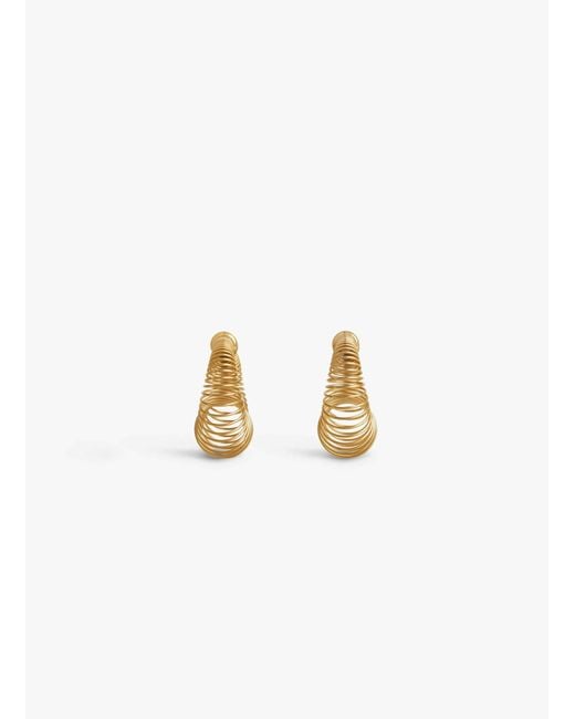 Alaïa Metallic Alaïa Spiral Hoop Earrings