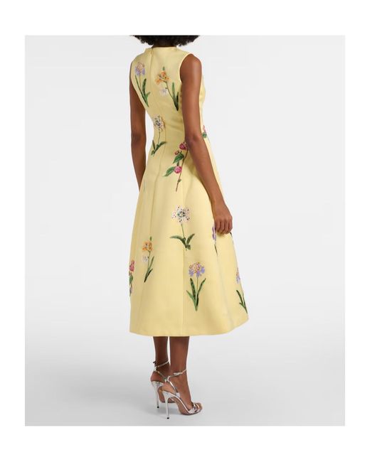 Leo Metallic C Beaded Floral Midi Dress
