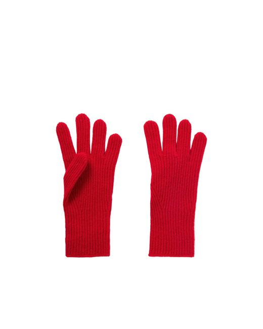 Totême Red Knitted Cashmere Gloves