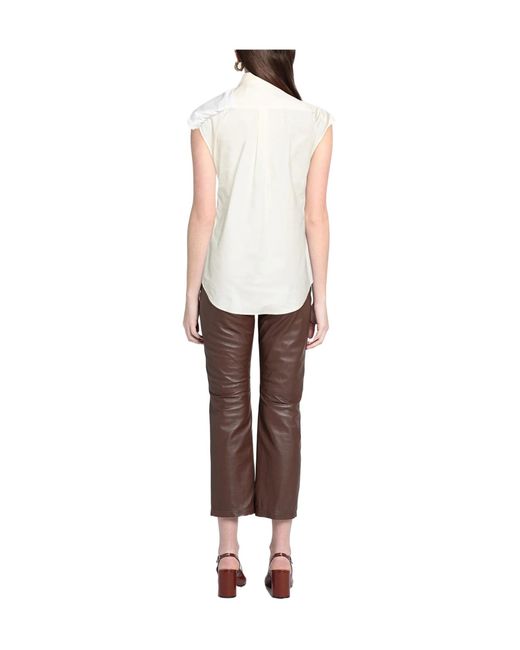 MM6 by Maison Margiela White Two-Color Knitting Shirt