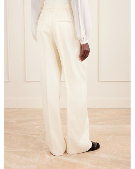 Gabriela Hearst White Norman Linen Wide-Leg Pants
