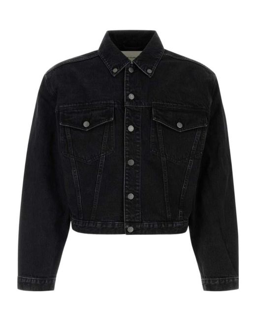 Entire studios Black Cropped Denim Jacket for men