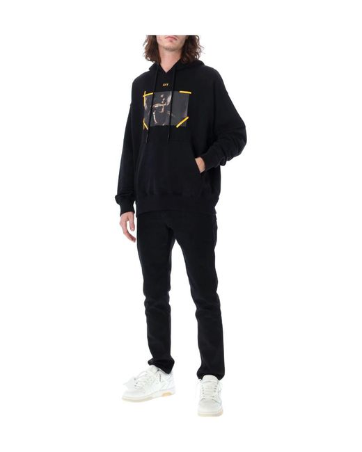Off-White c/o Virgil Abloh Blue Arrows Caravaggio Print Hoodie for men