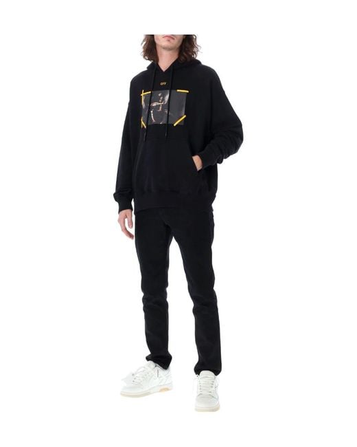 Off-White c/o Virgil Abloh Blue Arrows Caravaggio Print Hoodie for men