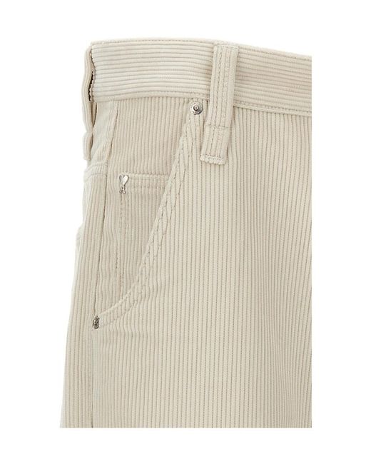 AMI Natural Corduroy Straight Trousers for men