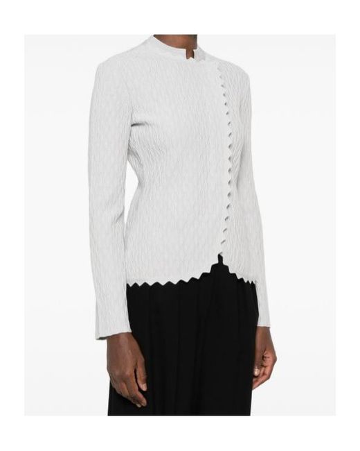 Emporio Armani White Long-Sleeved Casual Jacket
