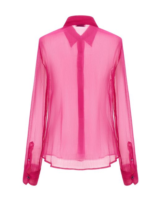 Dries Van Noten Pink Cloudy Sheer Button-Up Shirt