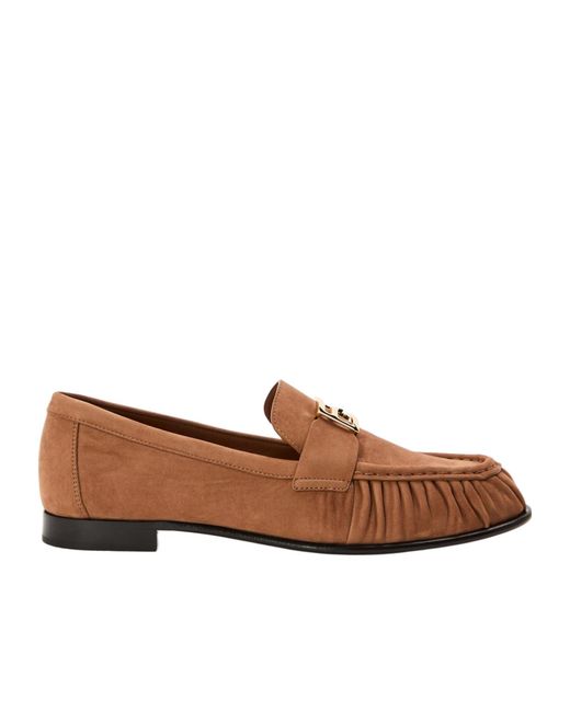 Fendi Brown Front Logo Loafers