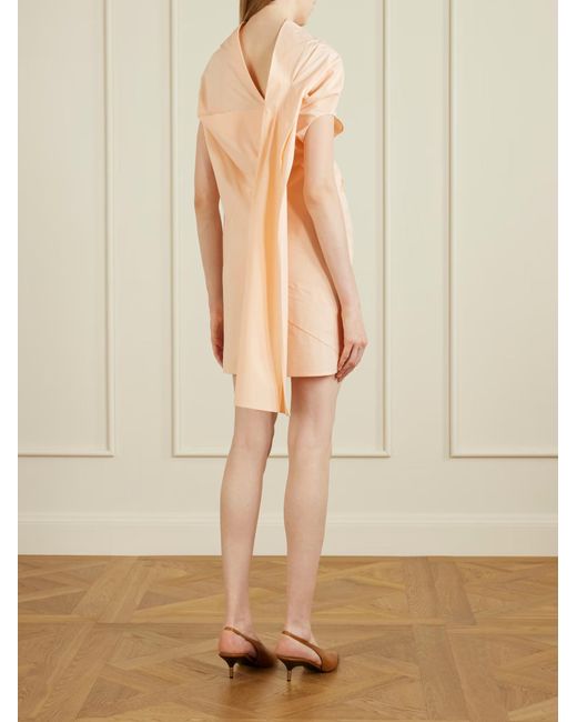 Khaite Natural Tatia Pleated Mini Dress