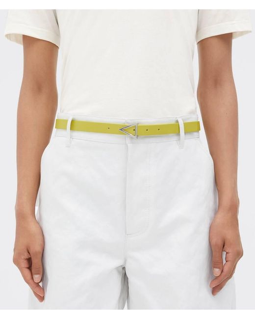 Bottega Veneta Yellow Triangular Needle Buckle Belt for men