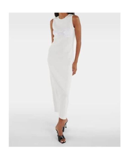 Magda Butrym White Crochet-Trimmed Cotton Midi Dress