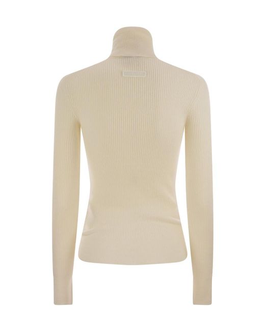 Canada Goose White Turtleneck Knitted Top