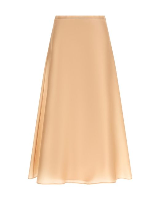 Alberta Ferretti Natural Flared Midi Skirt