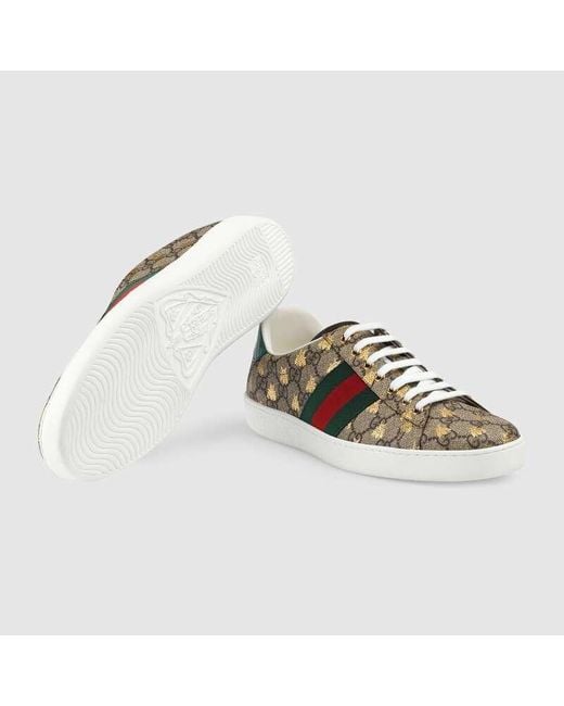 Gucci Green Ace Gg Supreme Bees Sneaker for men