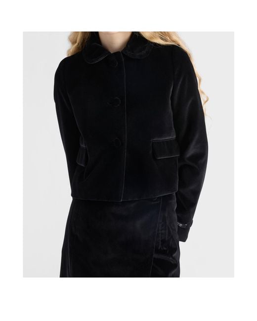 Prada Black Single-Breasted Velvet Jacket