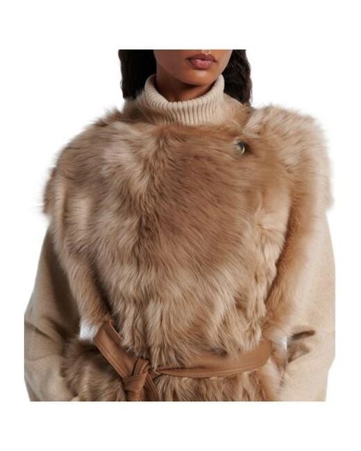 Yves Salomon Brown Reversible Shearling Coat
