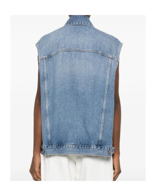 Haikure Blue Button-Down Denim Sleeveless Vest