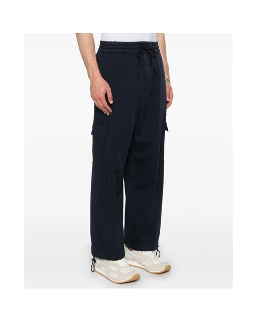 Dondup Blue Cotton Cargo Trousers for men