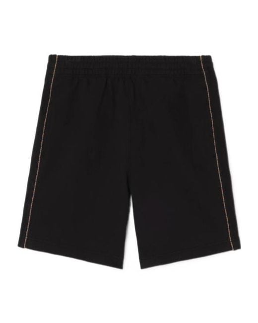 Burberry Black Check Piping Cotton Shorts for men