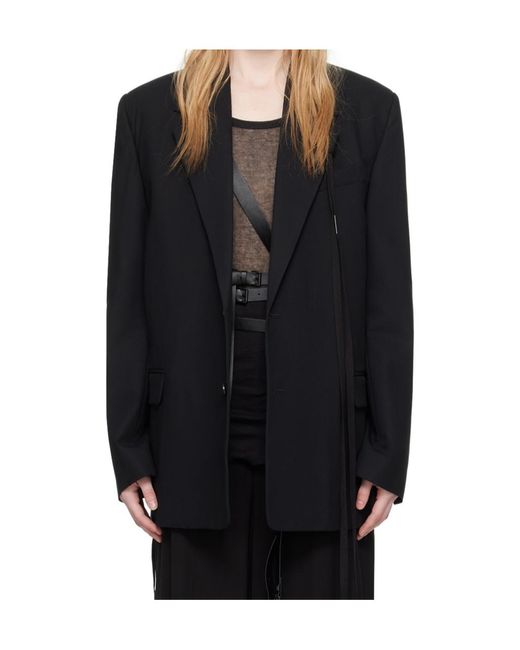 Ann Demeulemeester Black Lizzie Button-Down Suit Coat