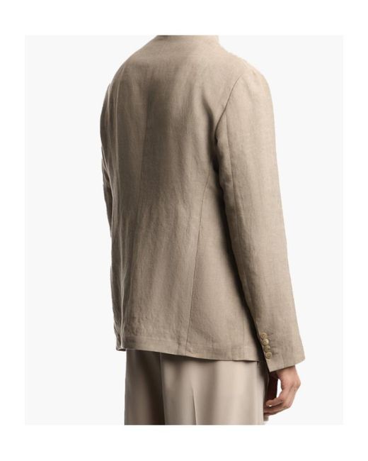 Emporio Armani Brown Stand Collar Jacket for men