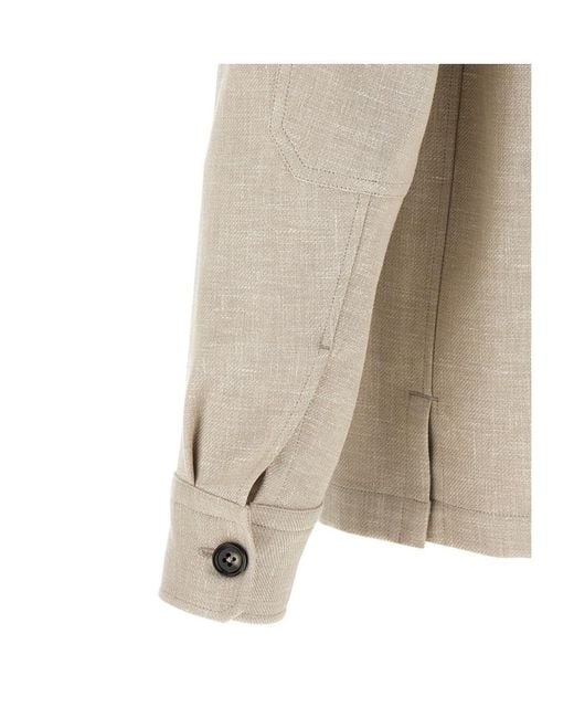Zegna Natural Long-Sleeved Casual Jacket for men