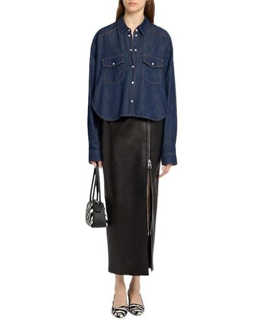 Khaite Blue Denim Shirt With Classic Collar