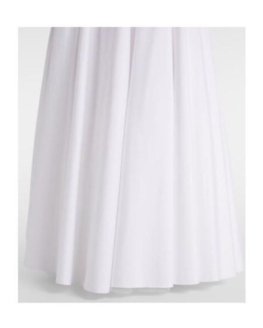 Giambattista Valli White Cutout Ruched Off-Shoulder Cotton Gown