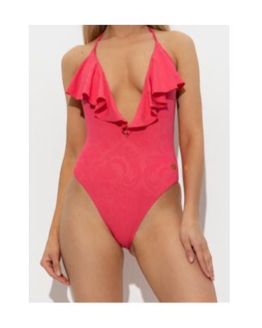 Balmain Red One Piece Swimsuit