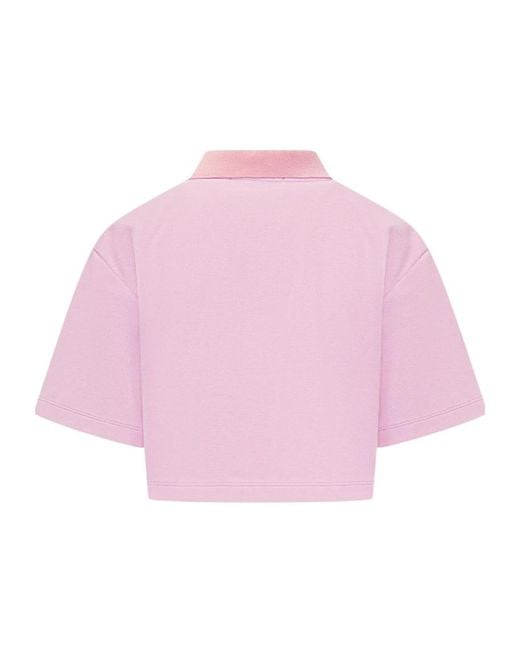 MSGM Pink Short-Sleeved Cropped Top