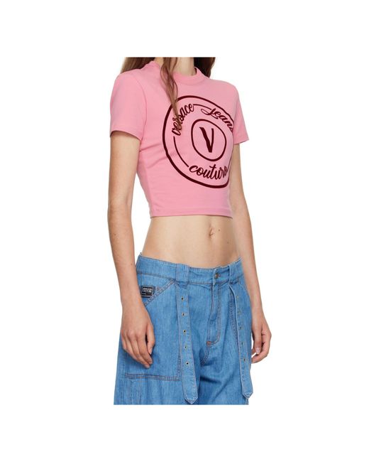 Versace Jeans Blue Circular-Logo T-Shirt