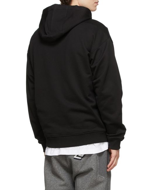Versace Black Logo Printed Hooded Sweatshirt for men