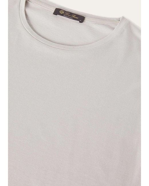 Loro Piana White Short-Sleeved Jersey T-Shirt for men