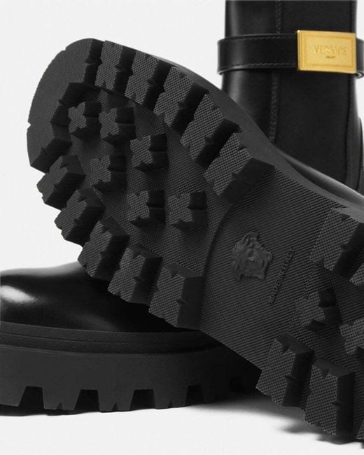 Versace Black Slip-On Ankle Boots