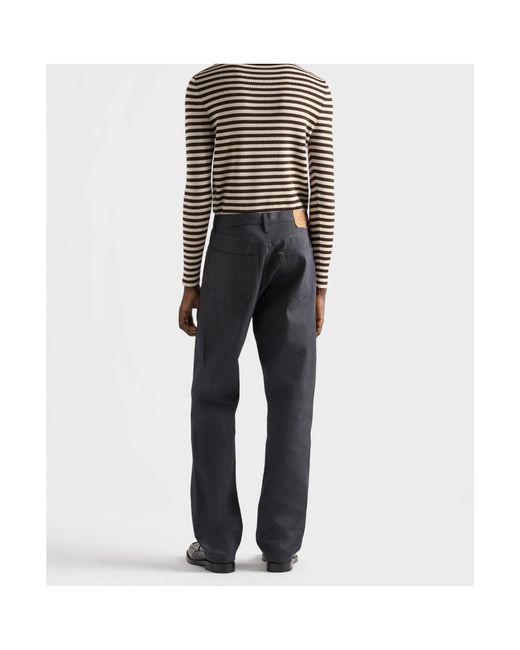 Prada Gray Regular Raw Denim Jeans for men