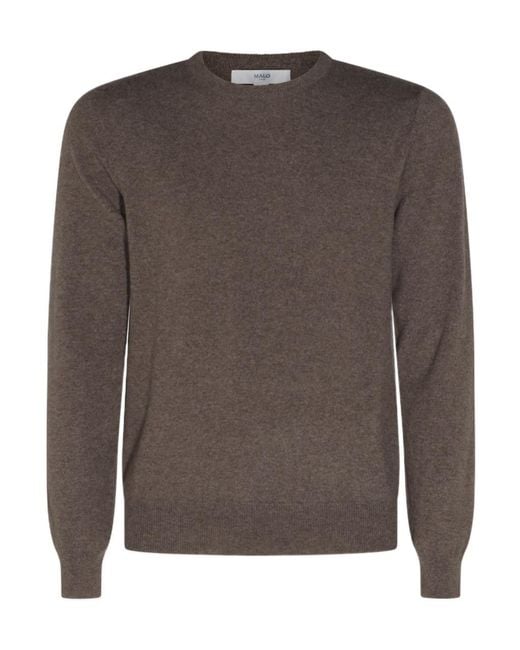 Malo Brown Crew-Neck Knitted Sweater for men
