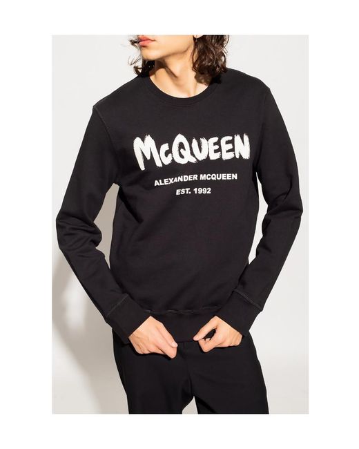 McQueen Blue Graphic-Print Crewneck Sweatshirt for men