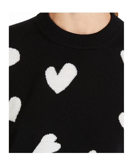 Max Mara Black Heart-Pattern Wool Sweater