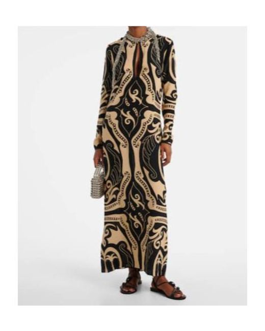 Johanna Ortiz White Printed Silk Maxi Dress
