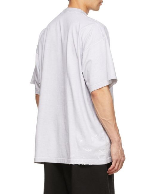 Balenciaga White Oversized Metal Logo T-Shirt for men