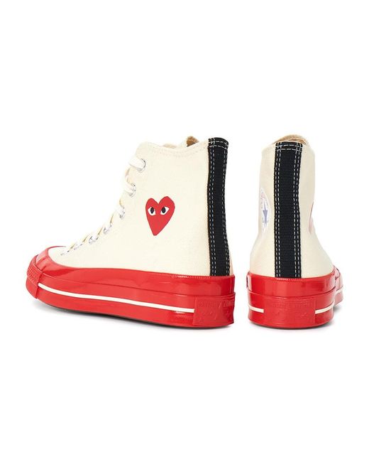 Comme des Garçons Red Round Toe Sneakers for men