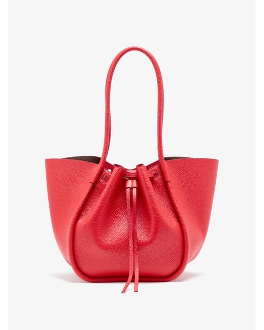 Proenza Schouler Red Large Ruched Tote Bag