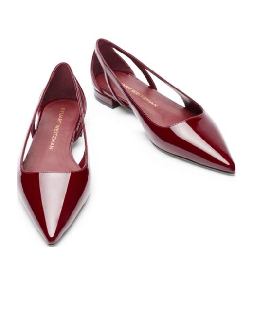 Stuart Weitzman Red Stuart Power Cutout Flat