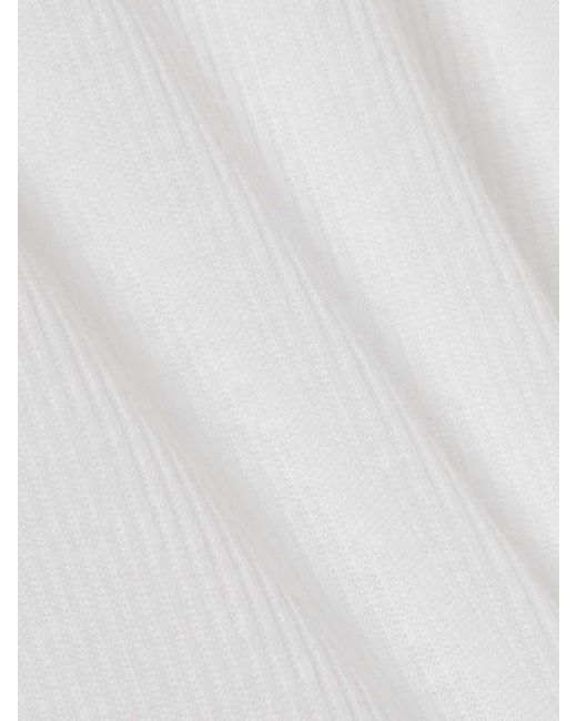 Skims White Stretch Knit T-Shirt