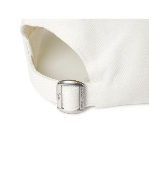 Maison Kitsuné White Embroidered-Logo Patch Cap for men