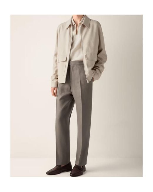 Zegna Natural Oasi Linen Zip Jacket for men